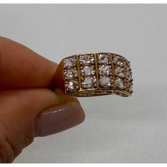 925 STERLING SILVER GOLD PLATED MORGANITE RING SIZE 6.5 - Picture 10 of 10